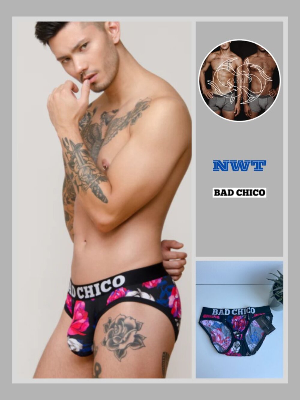 BAD CHICO - Roses Are Forever Brief - Multi (Size L)
